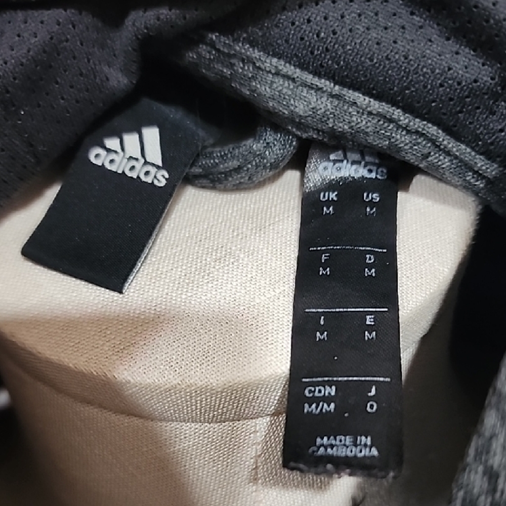 Adidas Dark Gray Hoodie with White Logo - Picture 2 of 3